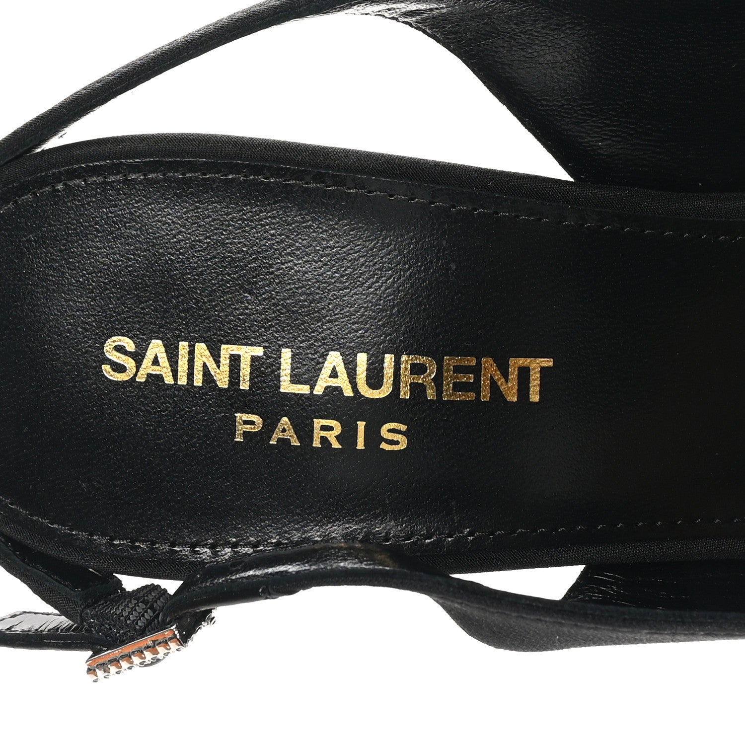 Saint Laurent Crepe Satin Crystal Opyum 110 Slingback Pump 39.5 Black 7 of 9