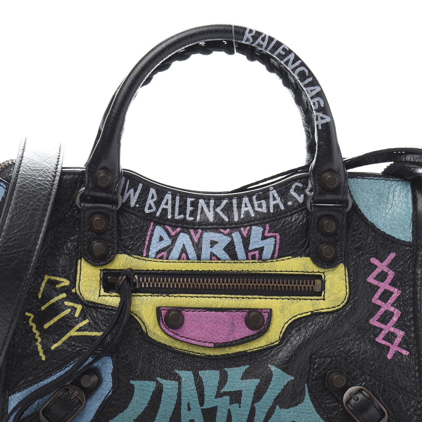 Agneau Arena Graffiti All Over Classic Hardware Mini City Black Multicolor