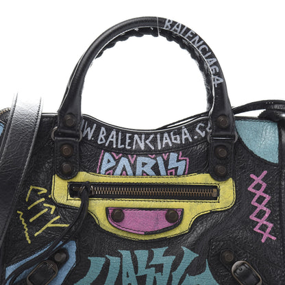 Balenciaga Agneau Arena Graffiti All Over Classic Hardware Mini City Black Multicolor 12 of 12