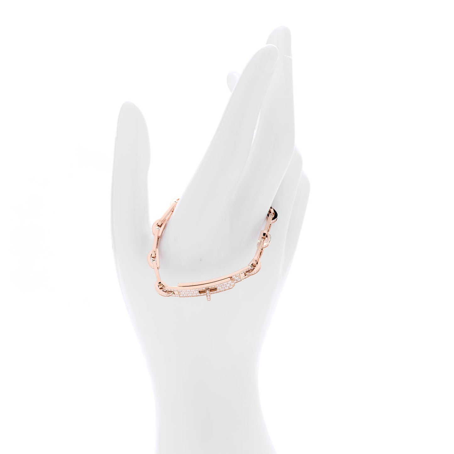 18K Rose Gold Diamond Full Pave PM Kelly Chaine Bracelet ST