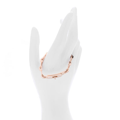 Hermes 18K Rose Gold Diamond Full Pave PM Kelly Chaine Bracelet ST 2 of 5