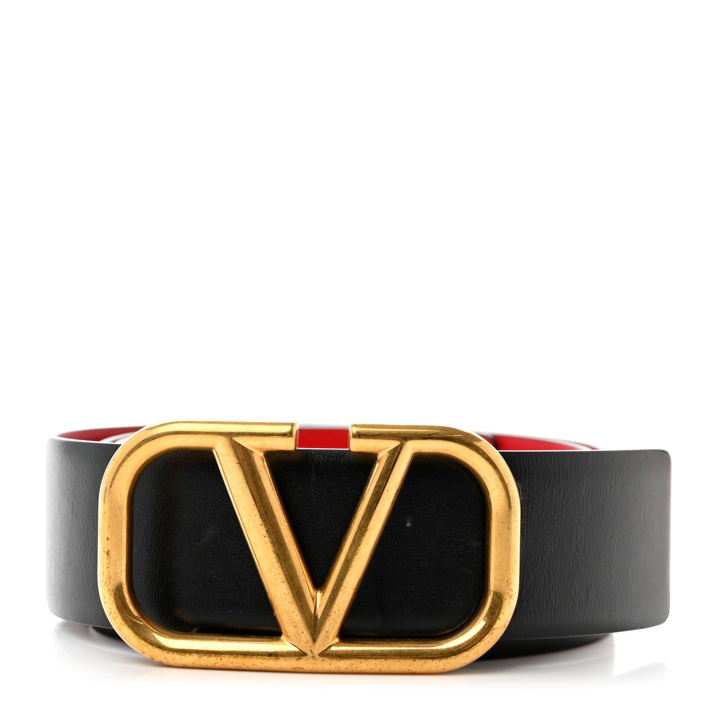 Glossy Calfskin VLogo Reversible 40mm Belt 85 34 Black Rouge Pur