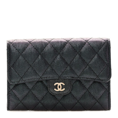 Chanel Iridescent Caviar Quilted Medium Flap Wallet Black 1 of 9