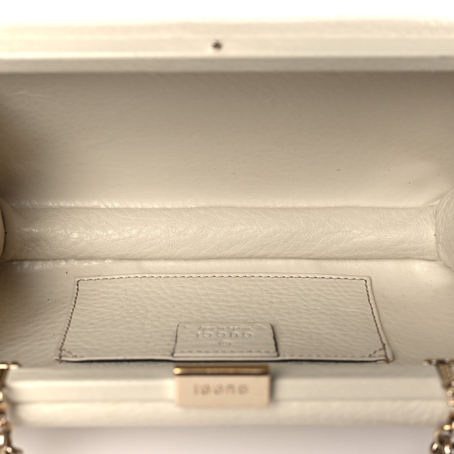 Pebbled Calfskin Soho Hard Case Clutch White