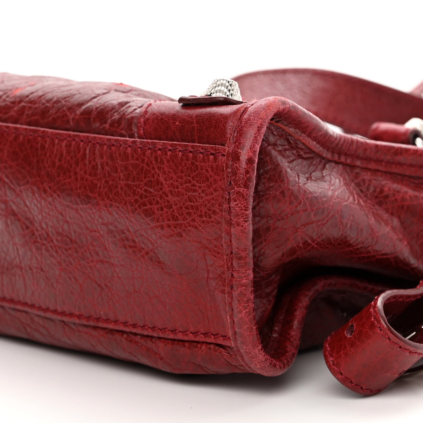 Agneau Giant 12 Silver Hardware Mini City Rouge Cerise