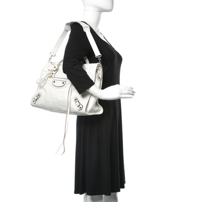 Balenciaga Chevre Silver Metallic Edge Hardware City White 2 of 15