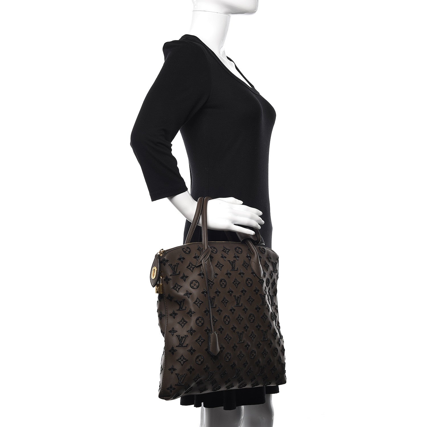Louis Vuitton Monogram Addiction Vertical Lockit MM Brown 2 of 12