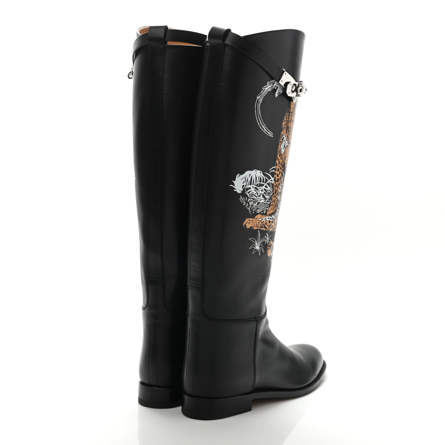 Box Kelly Jungle Love Print Jumping Boots 38 Black