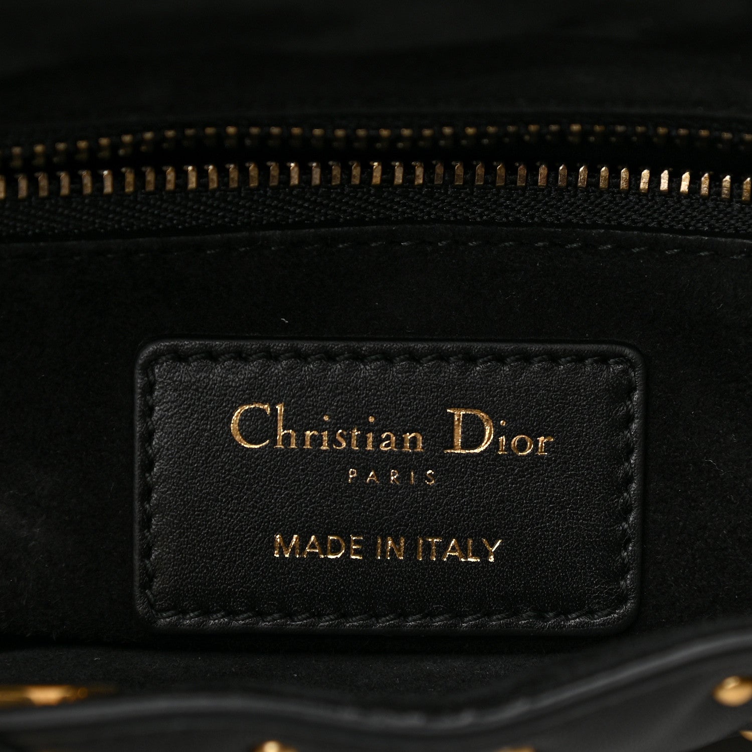 Christian Dior Calfskin Cannage Studded Medium Supple Lady Dior Black 6 of 10