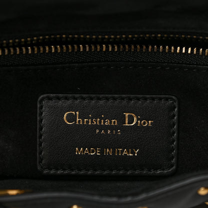 Christian Dior Calfskin Cannage Studded Medium Supple Lady Dior Black 6 of 10