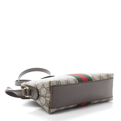 Gucci GG Supreme Monogram Textured Dollar Calfskin Web Small Ophidia Dome Shoulder Bag Beige Ebony New Acero 4 of 11