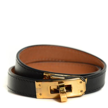 Hermes Chamonix Kelly Double Tour Bracelet M Black 1 of 8
