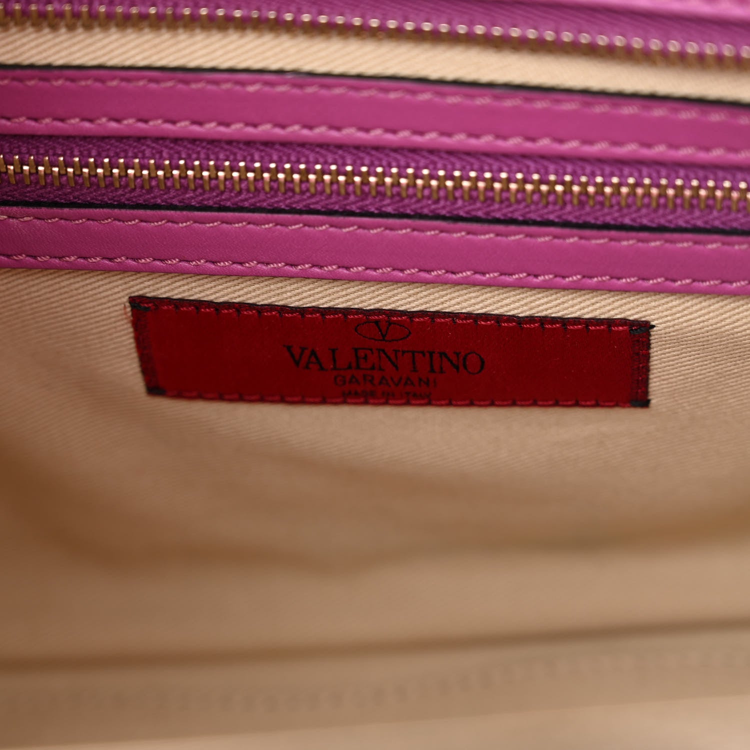 Valentino Garavani Vitello Small Rockstud Double Handle Tote Purple Violet 7 of 15