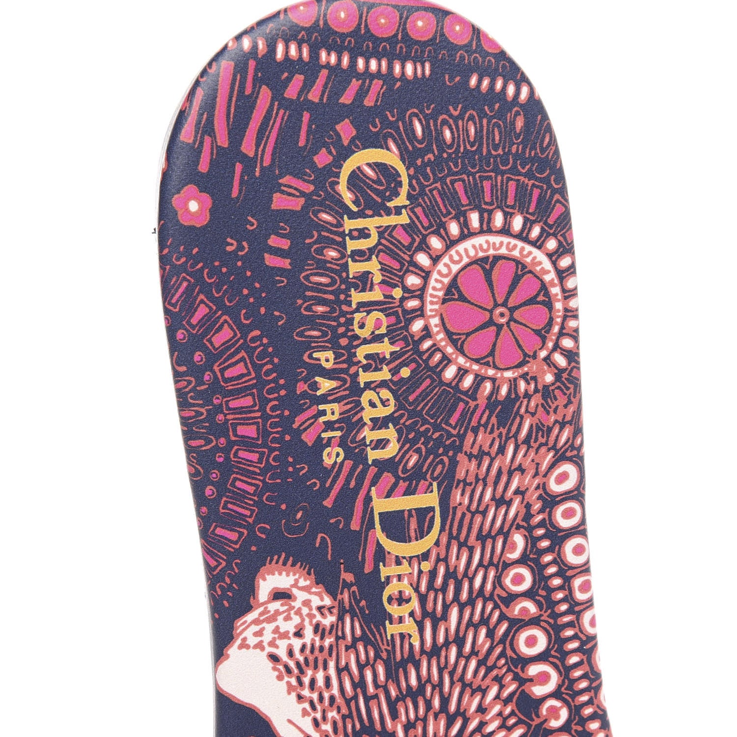 Christian Dior Canvas Embroidered Animals Dway Mules Slide Sandals 36 Deep Blue Fuchsia 6 of 9
