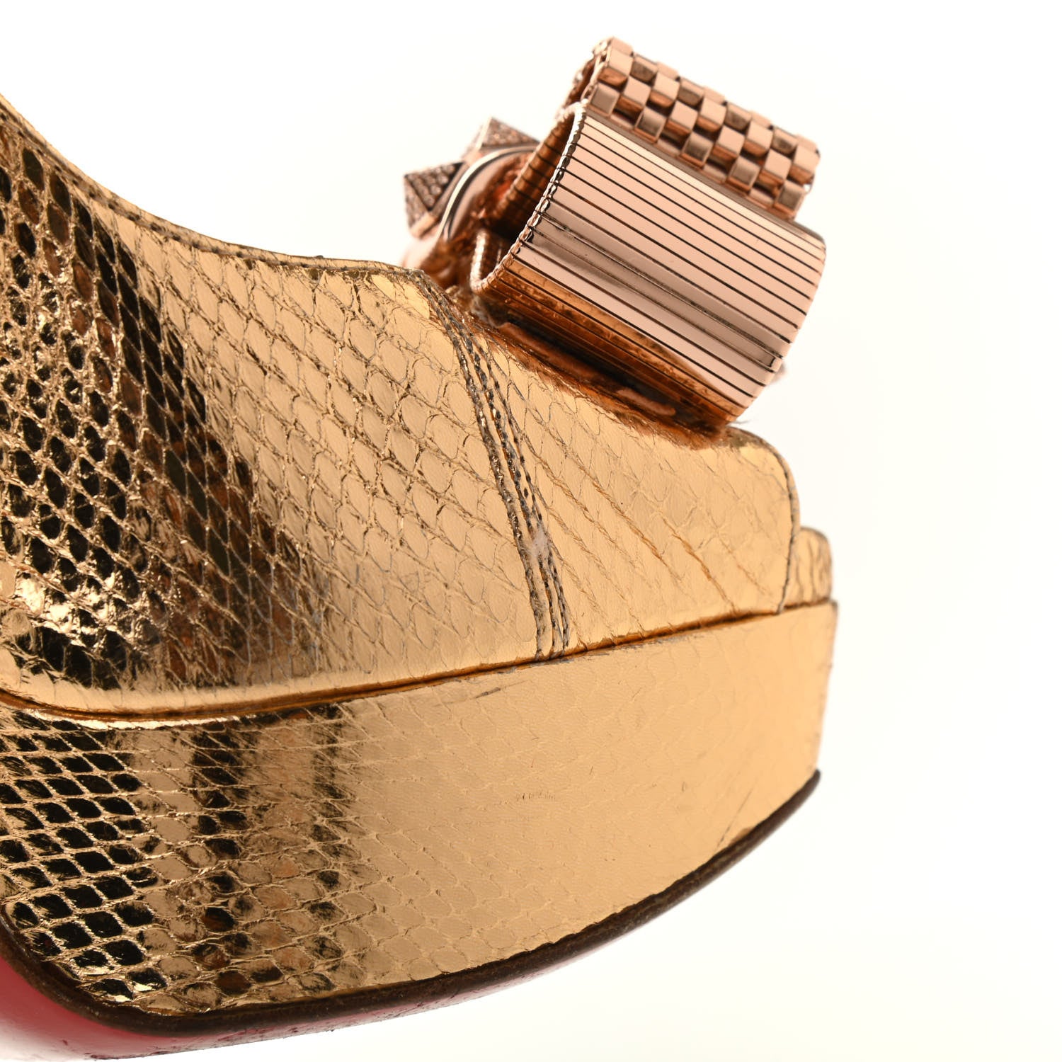 Christian Louboutin Ayers Metal Nodo 150 Pumps 37 Gold 13 of 21