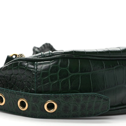 Balenciaga Extra Supple Calfskin Crocodile Embossed Le Cagole Shoulder Bag XS Forest Green 9 of 10