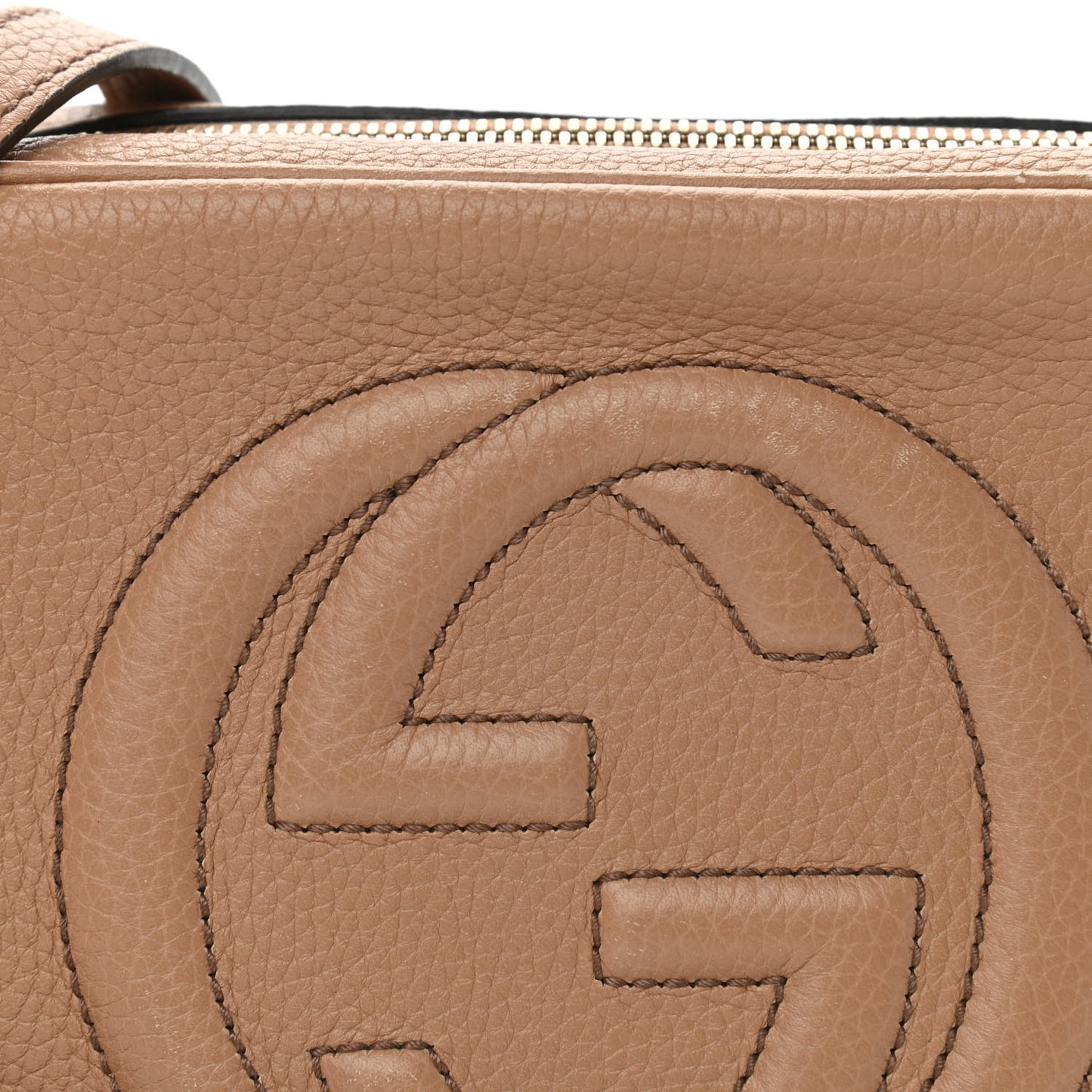 Pebbled Calfskin Small Soho Disco Bag Camelia