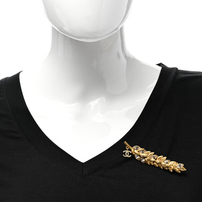 Chanel Crystal Sparkling Wheat CC Brooch Gold 2 of 5