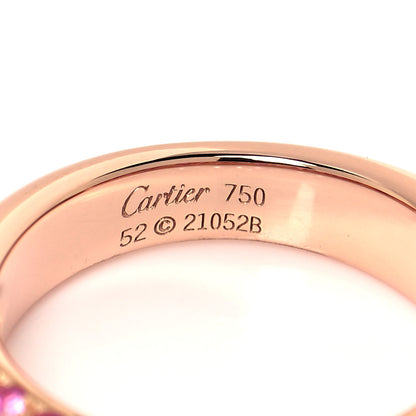 Cartier 18K Pink Gold Diamond Pink Sapphire 6mm Mimi Ring 52 6 4 of 5