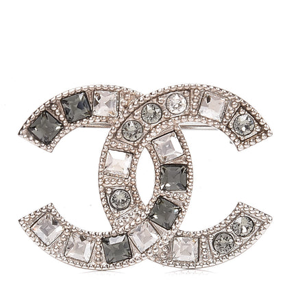 Chanel Crystal Baguette CC Brooch Grey Silver 1 of 6