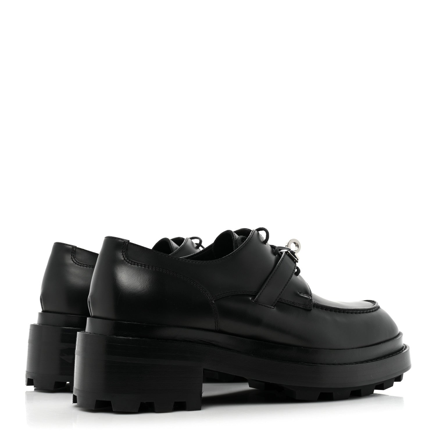 Hermes Glossed Calfskin First Oxford 37.5 Black 4 of 9