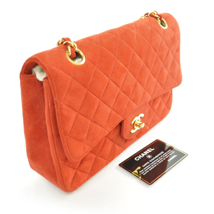 Chanel Suede Quilted Medium Flap Red 3 of 11