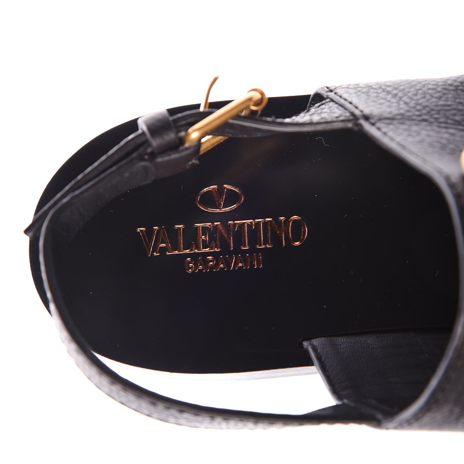 Valentino Garavani Grainy Cowhide Vlogo Slingback Flat Thong Sandals 39.5 Black 6 of 7