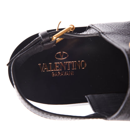 Valentino Garavani Grainy Cowhide Vlogo Slingback Flat Thong Sandals 39.5 Black 6 of 7