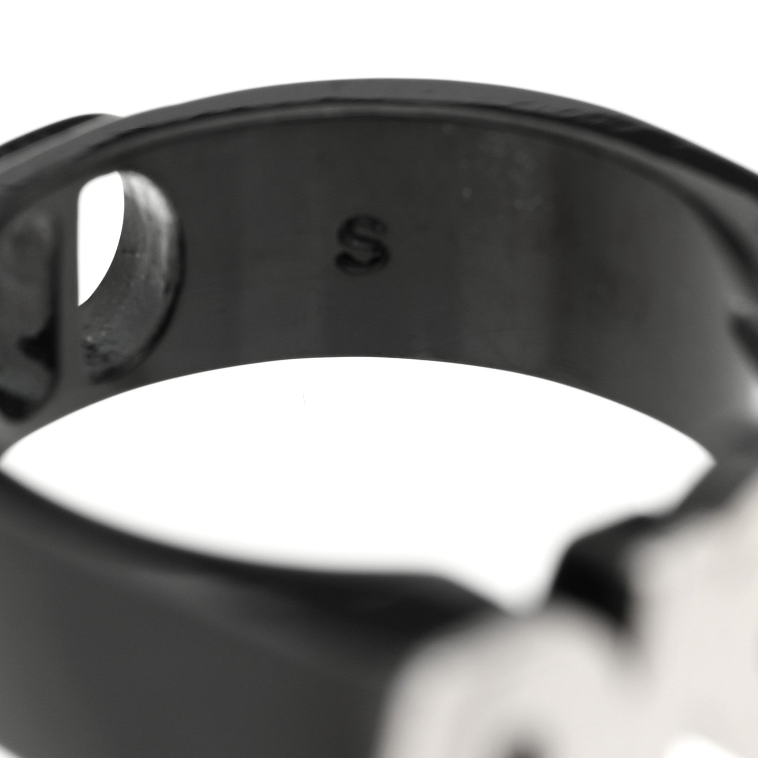 Christian Dior Metal Logo Ring S Black 4 of 4