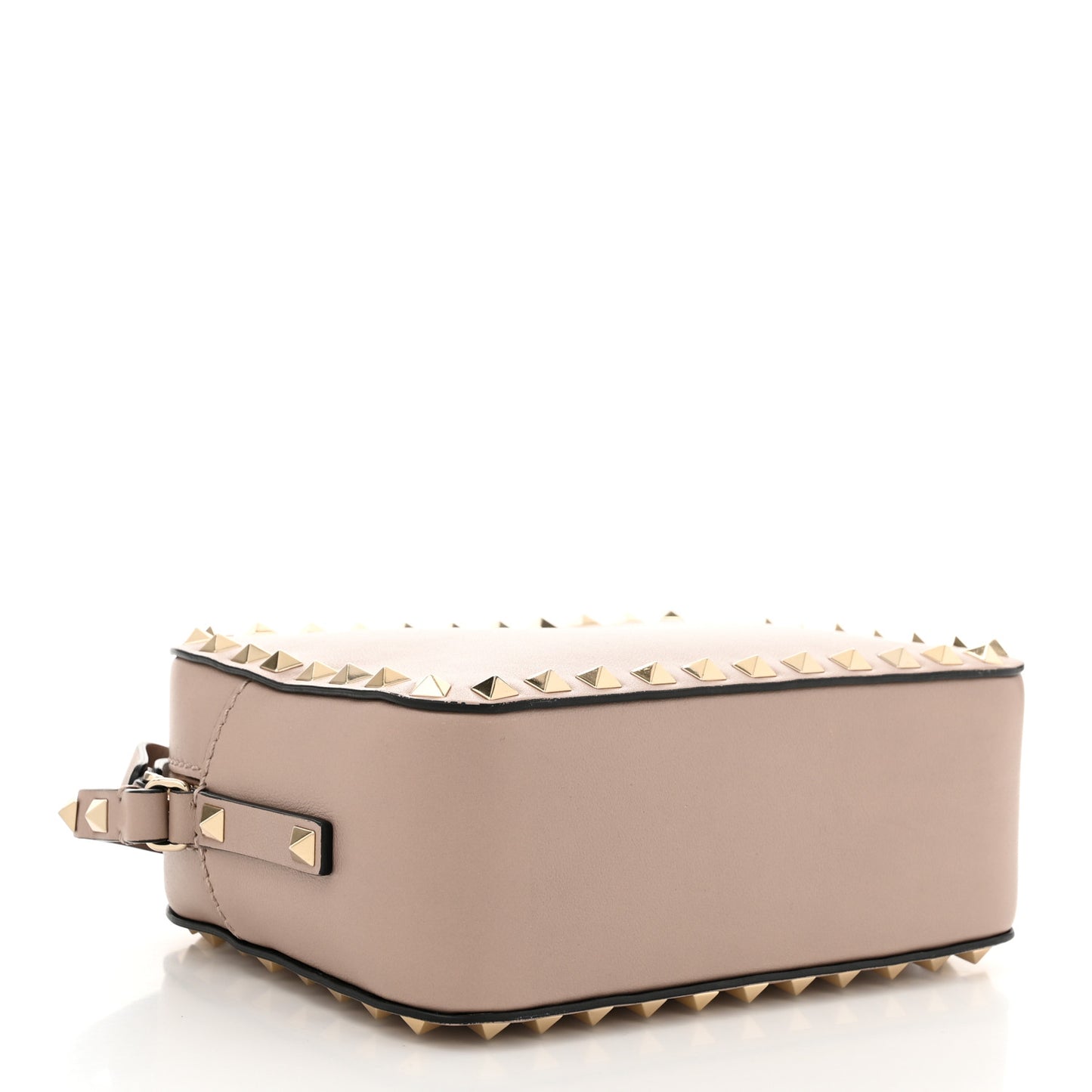 Calfskin Rockstud Camera Crossbody Bag Poudre