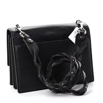 Saint Laurent Calfskin Medium Monogram Sunset Shoulder Bag With Braided Strap Black 3 of 12