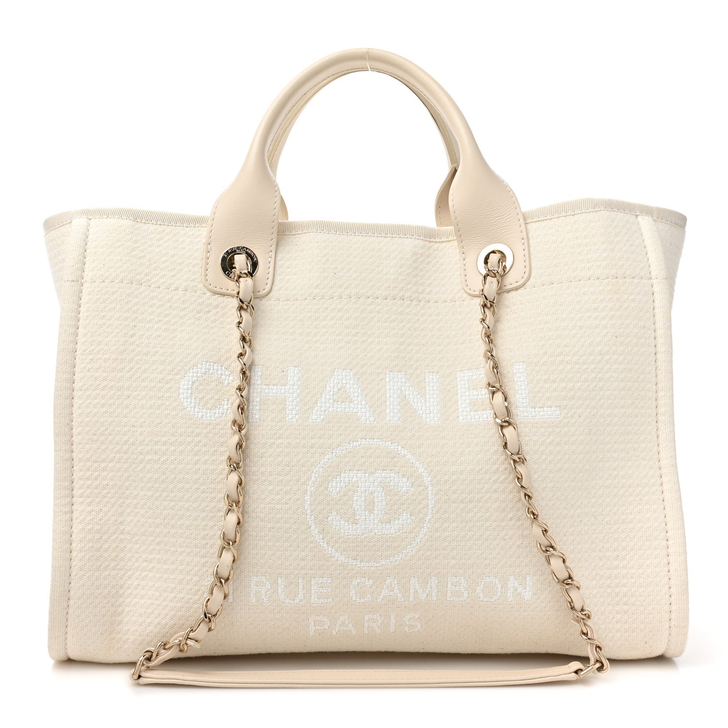Chanel Mixed Fibers Small Deauville Tote White 1 of 17