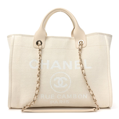 Chanel Mixed Fibers Small Deauville Tote White 1 of 17