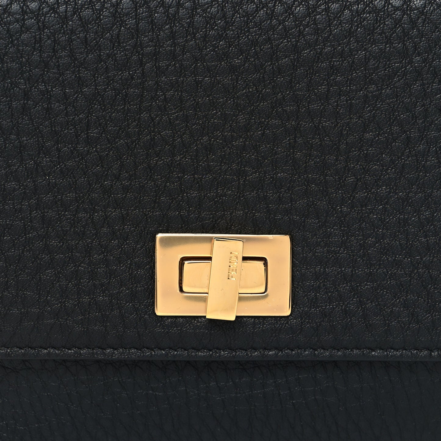 Cuoio Romano Vitello Grace Micro Peekaboo Tri-Fold Wallet Black Camelia