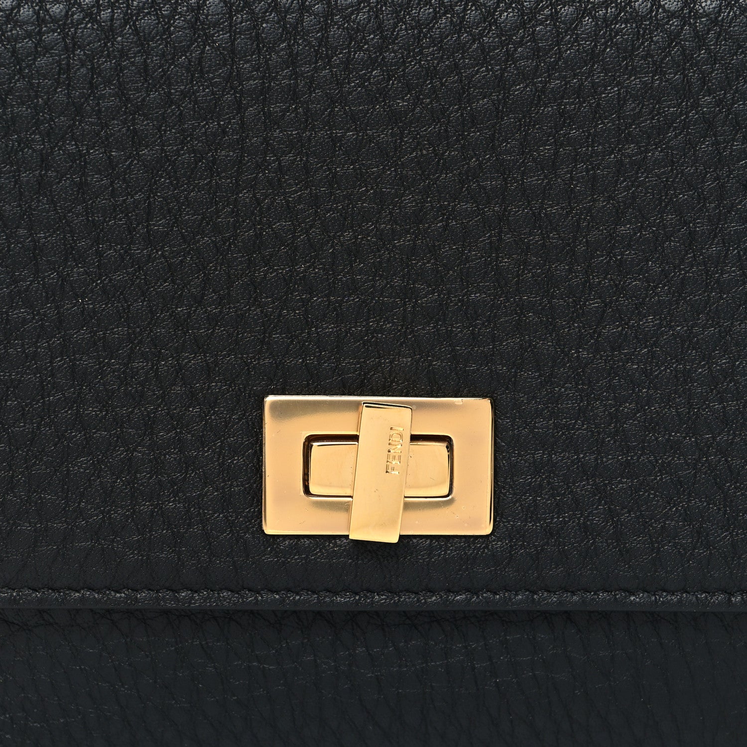 Fendi Cuoio Romano Vitello Grace Micro Peekaboo Tri-Fold Wallet Black Camelia 10 of 11