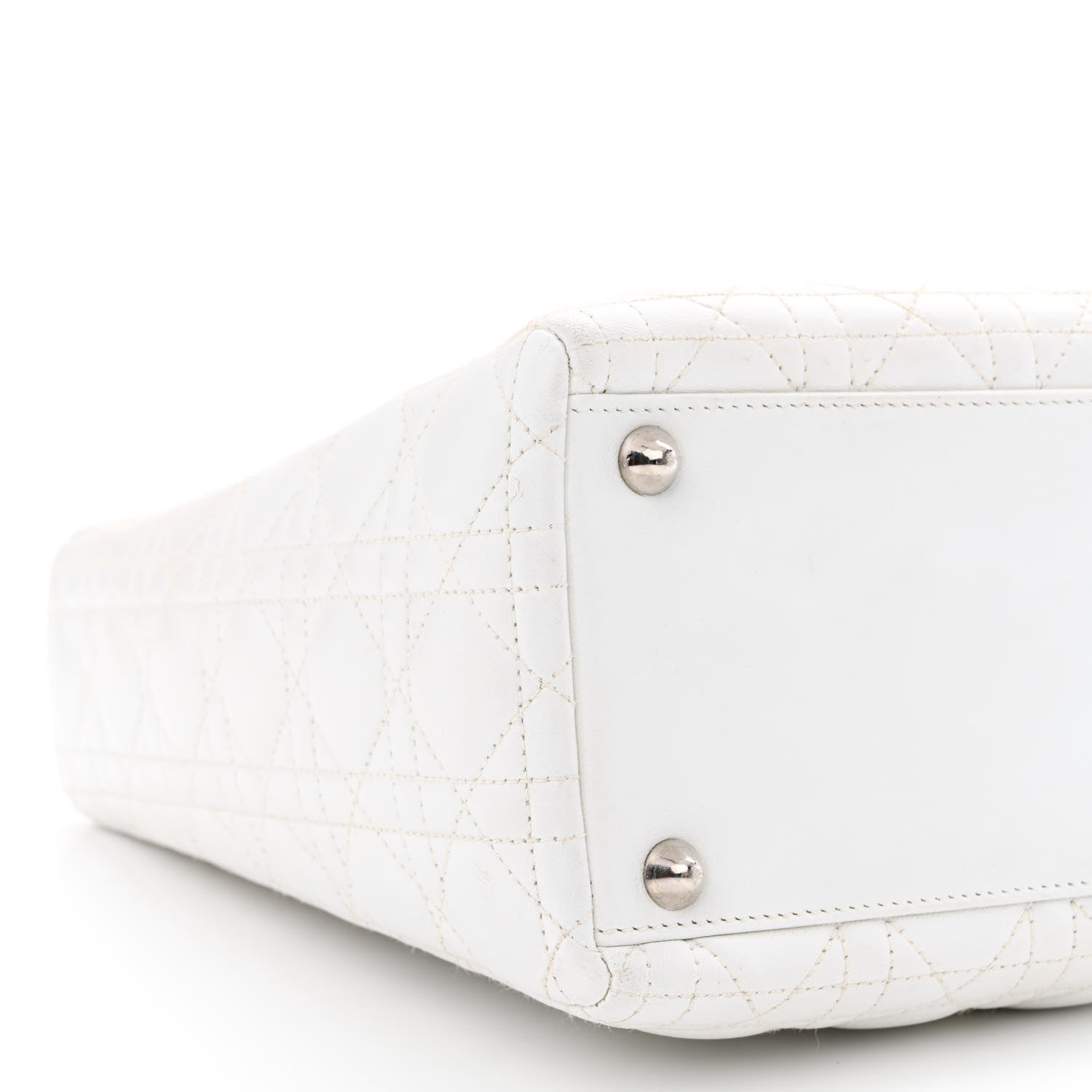 Christian Dior Lambskin Cannage Large Lady Dior White 9 of 14