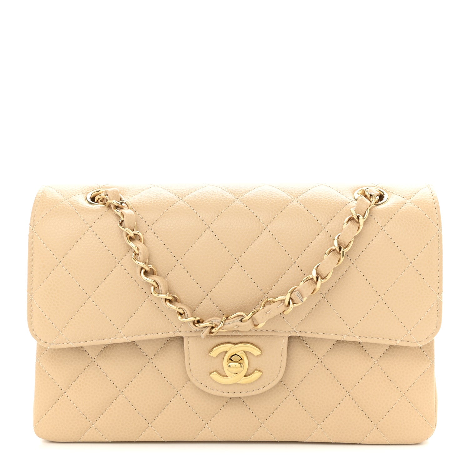 Chanel Caviar Quilted Small Double Flap Beige 1 of 11