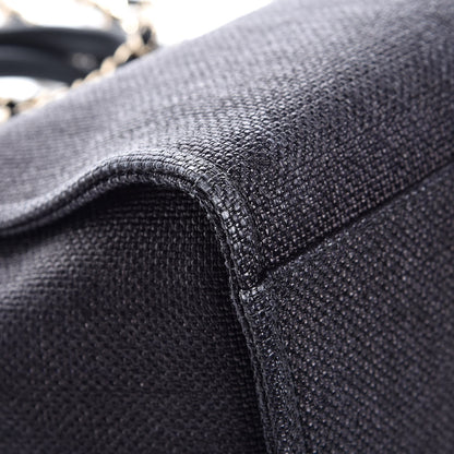 Chanel Woven Straw Raffia Large Deauville Tote Black 10 of 12