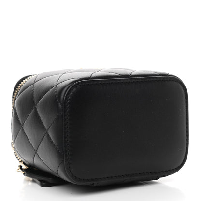 Chanel Lambskin Quilted Mini Pearl Crush Vanity Case With Chain Black 4 of 10