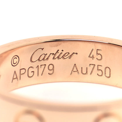 Cartier 18K Pink Gold Diamond 4mm LOVE Wedding Band Ring 45 3.25 4 of 5