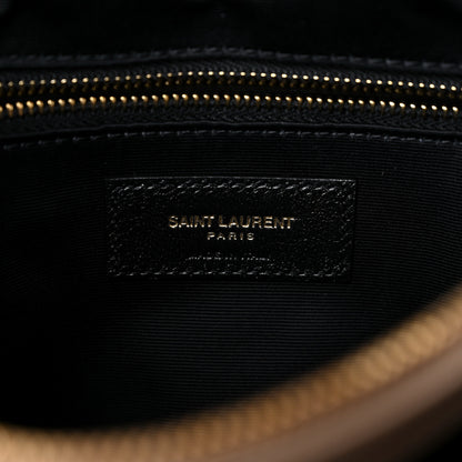Saint Laurent Calfskin Y Quilted Monogram Medium Loulou Chain Satchel Dark Beige 7 of 10