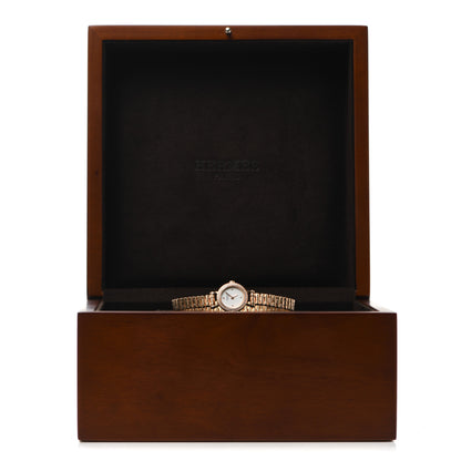 Hermes 18K Rose Gold Diamond Bezel 16mm Faubourg Quartz Watch 5 of 5