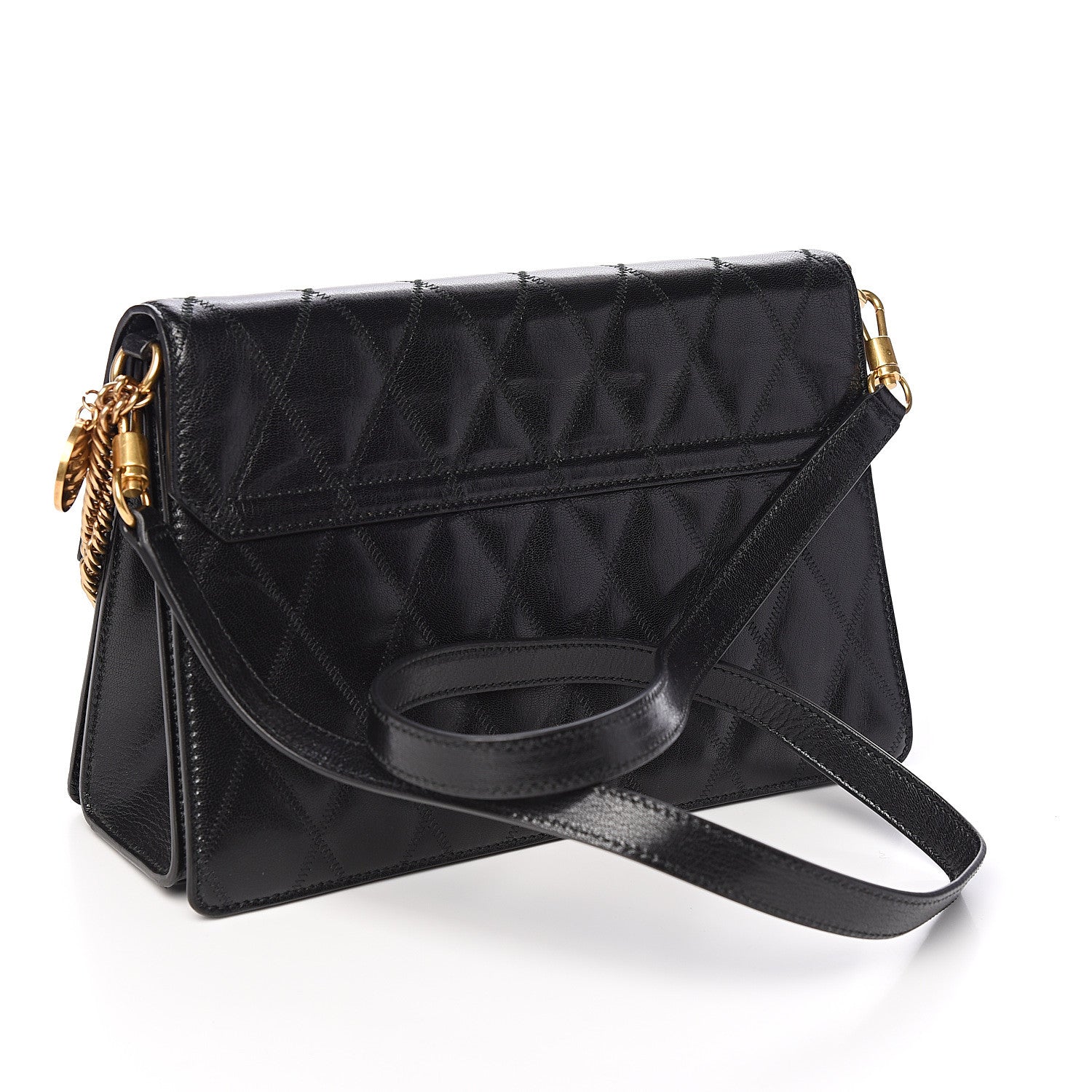 Givenchy Goatskin Quilted Medium GV3 Shoulder Bag Black 2 of 8