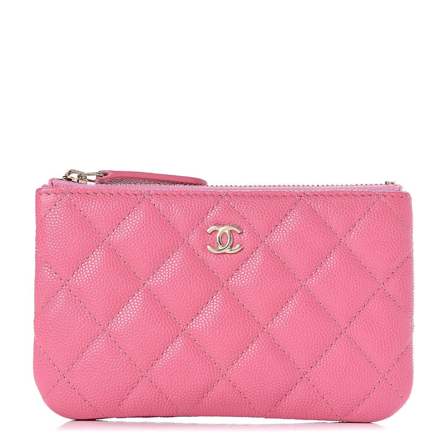 Caviar Quilted Small Cosmetic Case Pink