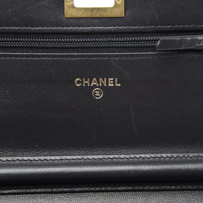 Chanel Aged Calfskin Quilted Reissue Wallet On Chain WOC Black 5 of 11