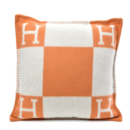Hermes Wool Cashmere Avalon Pillow PM Ecru Potiron 1 of 3