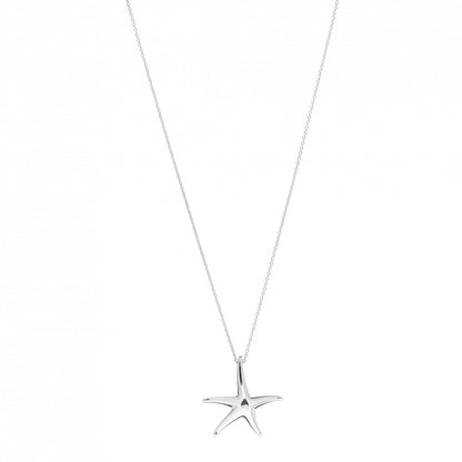 Tiffany Sterling Silver 28mm Elsa Peretti Starfish Pendant Necklace 1 of 4