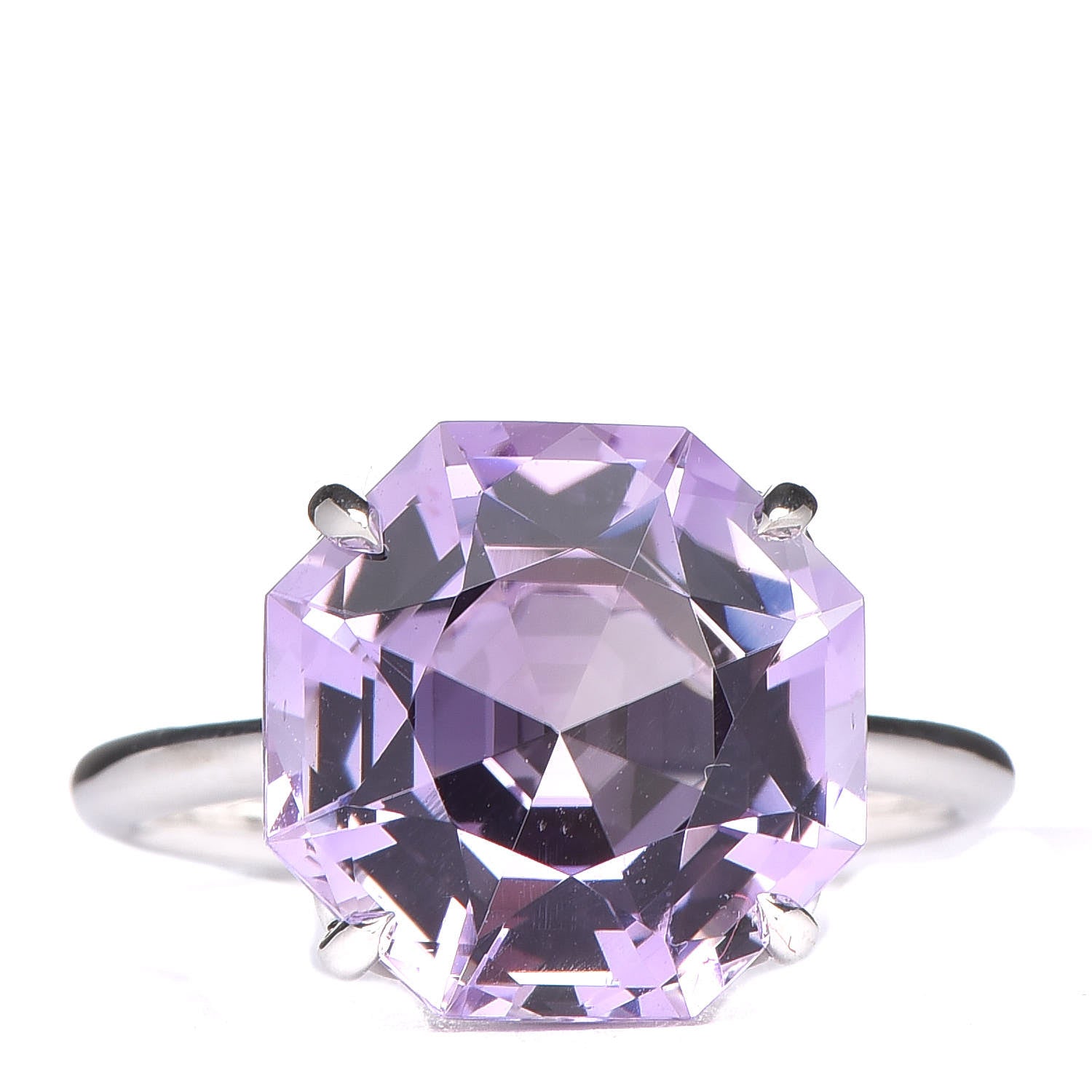 Tiffany Sterling Silver Amethyst Round Sparklers Cocktail Ring 57 8 1 of 6
