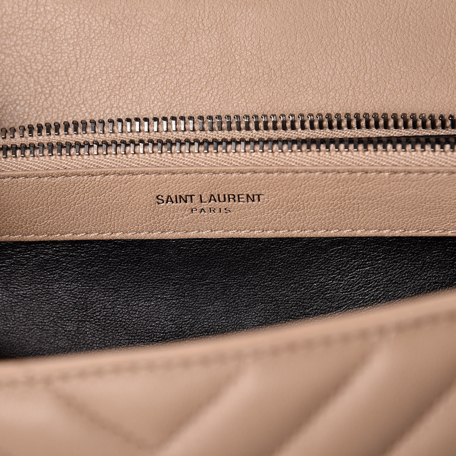 Saint Laurent Sheepskin Matelasse Chevron Monogram Large College Satchel Beige 10 of 13