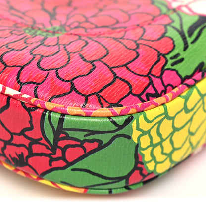 Gucci X KEN SCOTT Textured Calfskin Pomponica Print Small Jackie 1961 Hobo Multicolor Fuxia Pompon 9 of 10